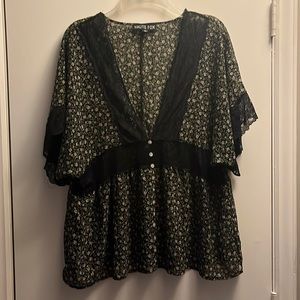 EUC Haute Fox Baby Doll Top 2x -